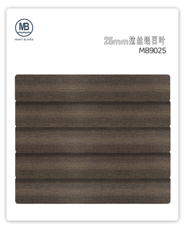 V-25mm Aluminum Venetian Blinds-Brushed Finish