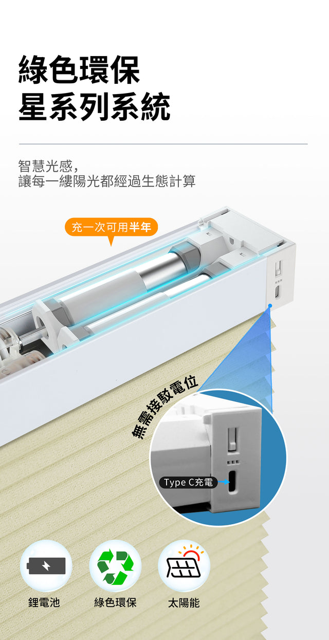 Solar-powered honeycomb curtains for both day and night