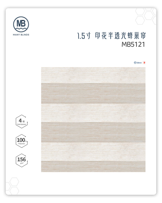 H-1-5寸-印花半透光蜂巢帘