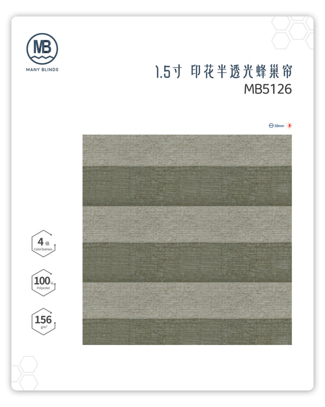 H-1-5寸-印花半透光蜂巢帘