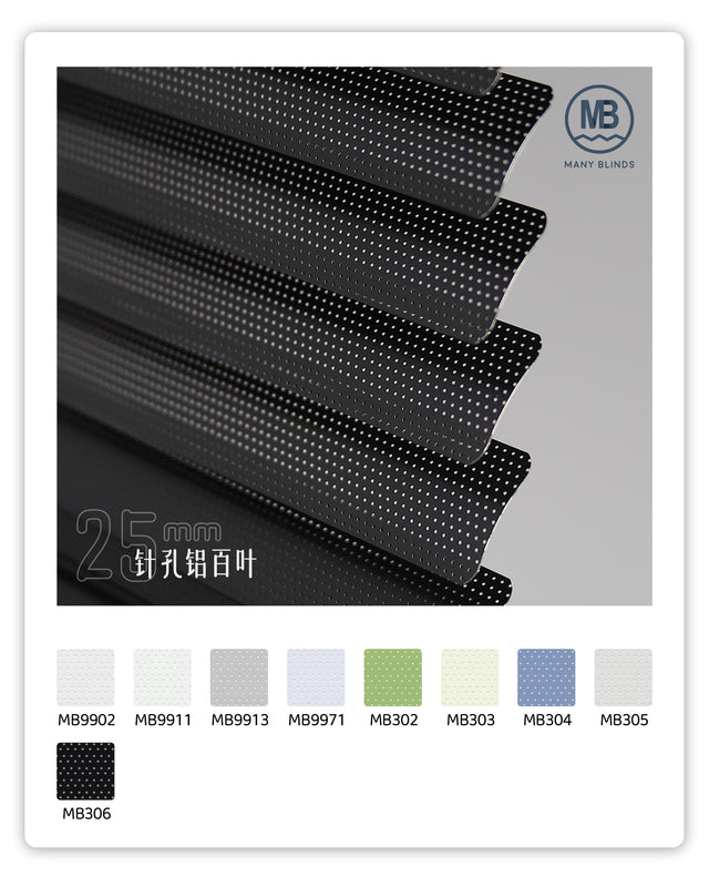 V-25mm Aluminum Venetian Blinds – Pin-Hole Light-Blocking Slats