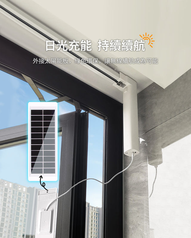 Solar-powered opening and closing curtains