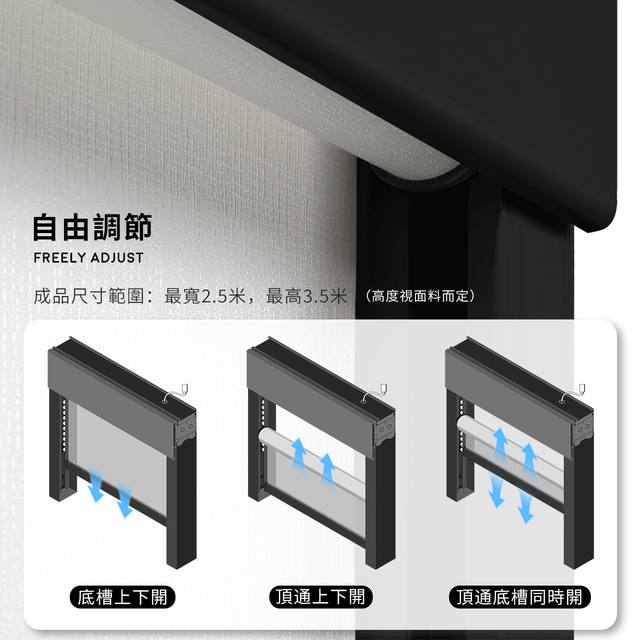 電動捲簾全新系統“自由捲”